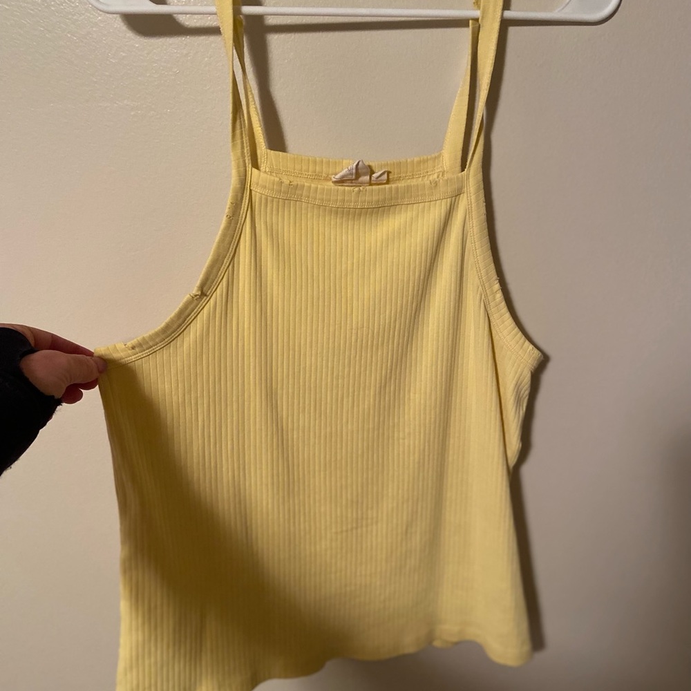 Yellow TANK TOP white crow